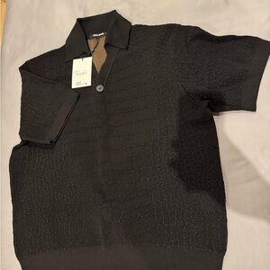 Jacquemus Black Textured Men's Shirt
